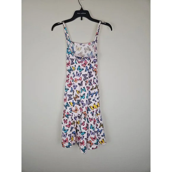 The Childrens Place Girls Pink Butterfly Tiered Criss-Cross Sundress Size 10/12 - Picture 2 of 6